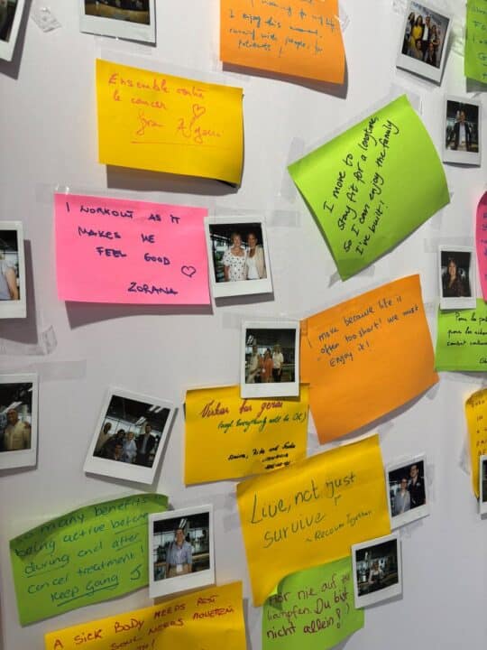 Post-it-lappuja DiCE Masterclassissa